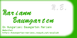 mariann baumgarten business card